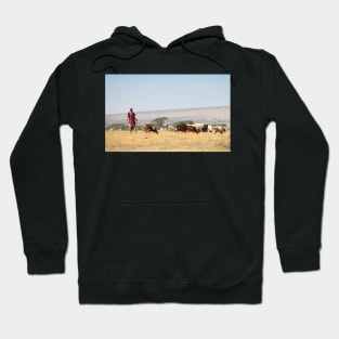 Maasai (or Masai) Herder with Cattle, Tanzania Hoodie